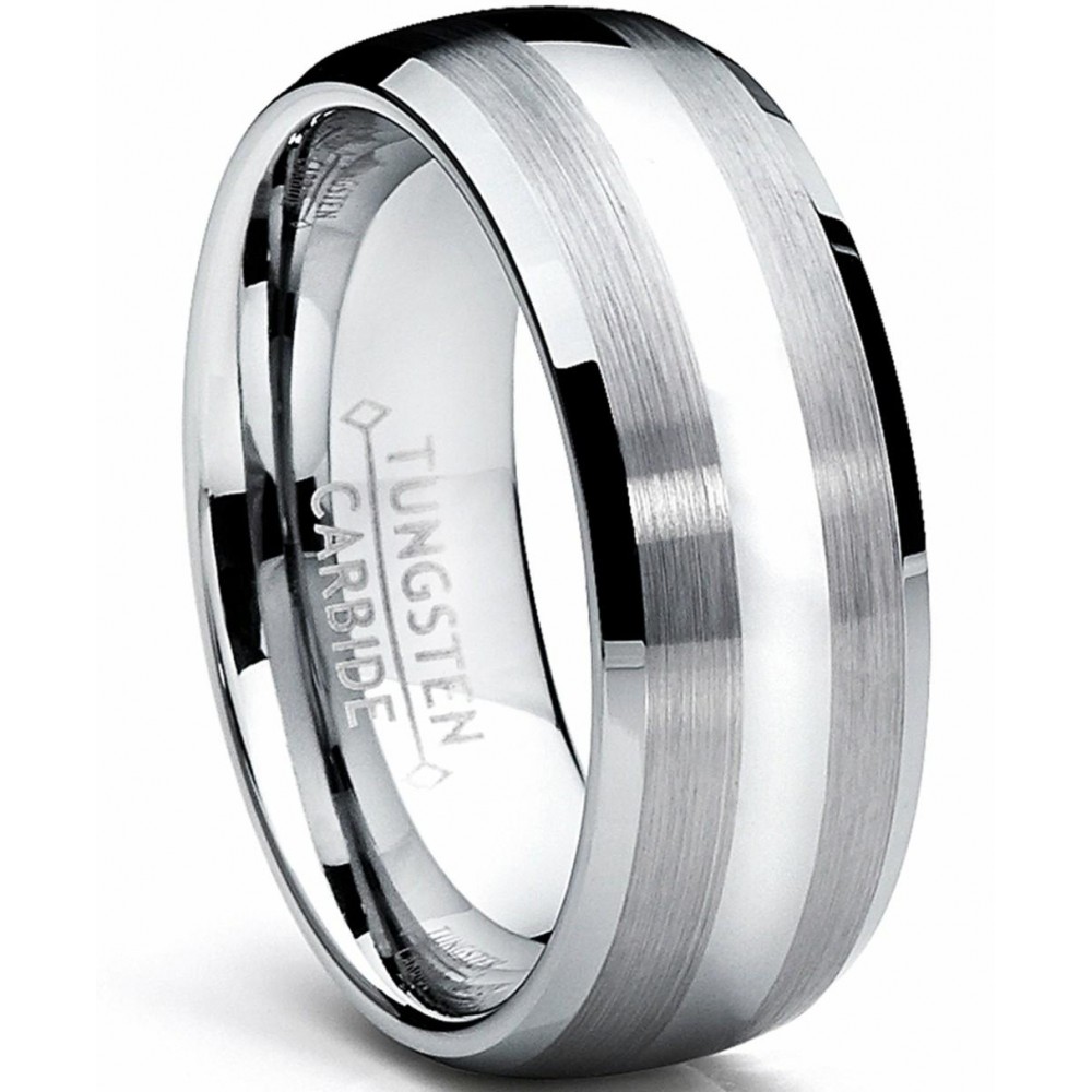 Mens Rings | 8MM Dome Men's Tungsten Carbide Ring Wedding Band sizes 5 to 15