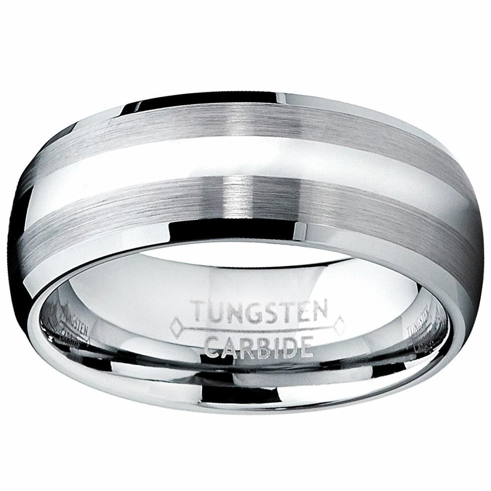 Mens Rings | 8MM Dome Men's Tungsten Carbide Ring Wedding Band sizes 5 to 15