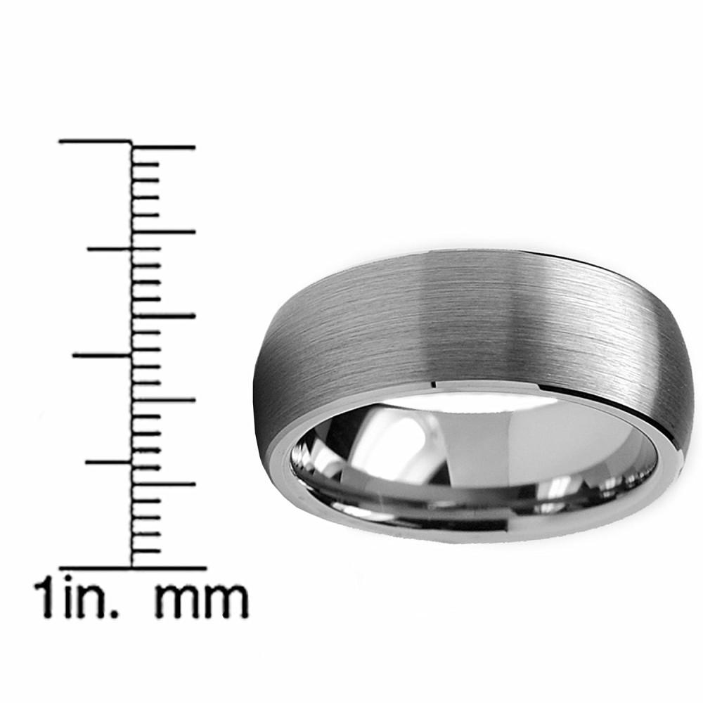 Mens Rings | Tungsten Carbide Men's Dome Brushed Wedding Band Comfort Fit Anniversary Ring 8 MM Sizes 6 to 15