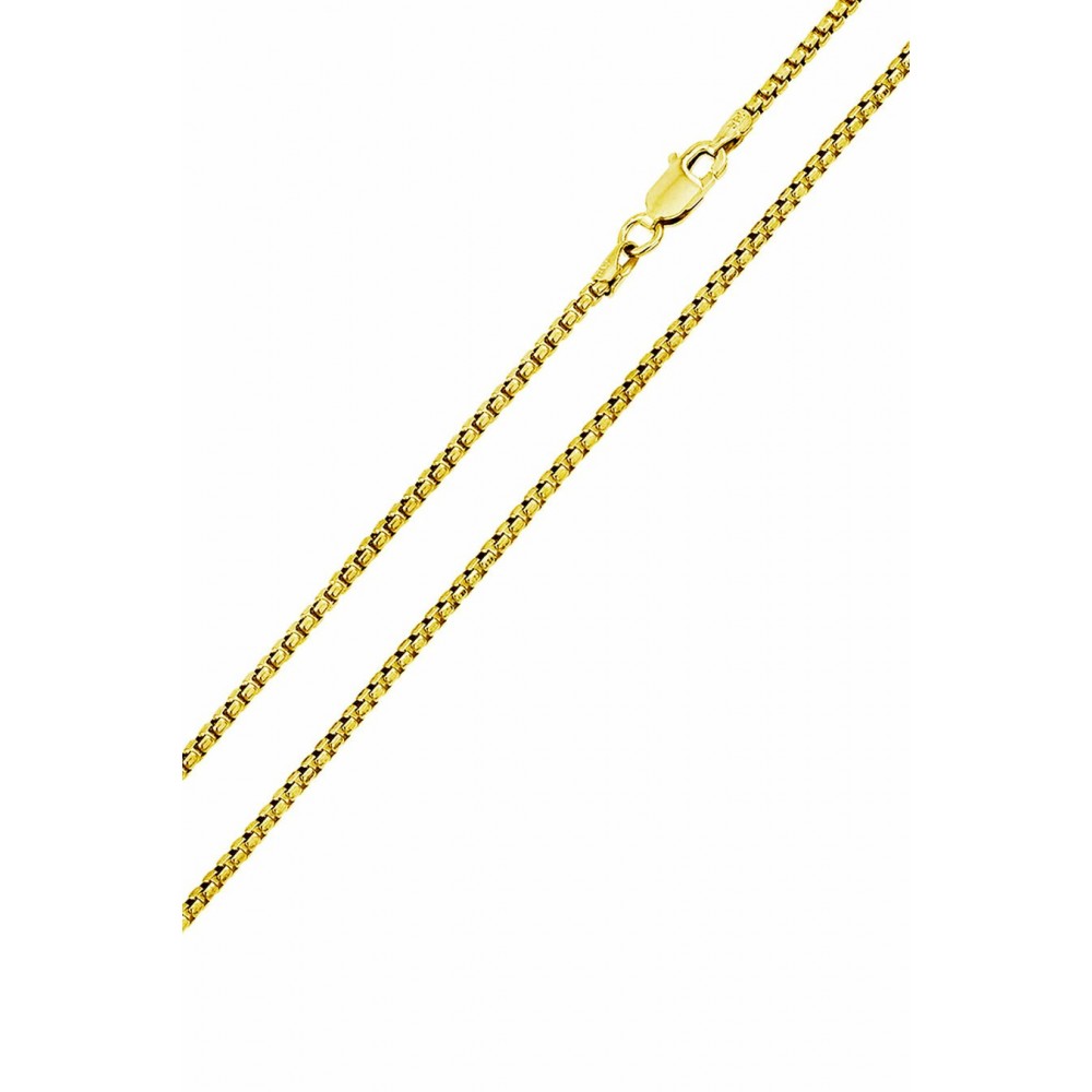 Necklaces | 14K Gold Plated Sterling Silver 925 Round Box Chain Necklace 2MM Unisex