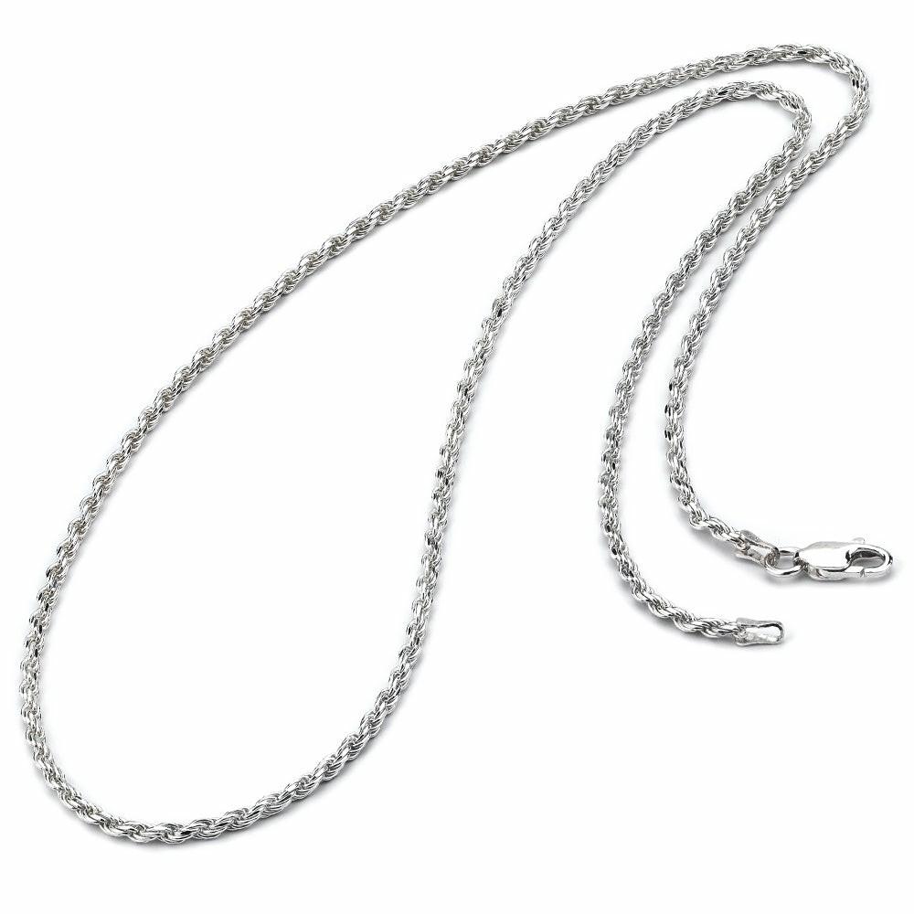 Necklaces | Men's 2.3MM Sterling Silver 925 Italian Rope Necklace Chain 16 18 20 22 24 30