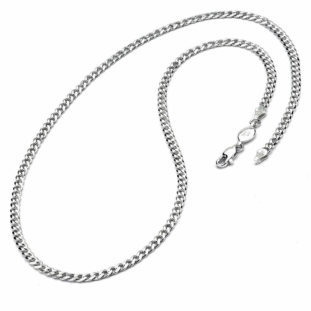 Necklaces | Men's 3.5MM Sterling Silver 925 Italian Curb Chain Necklace 16 18 20 22 24 30