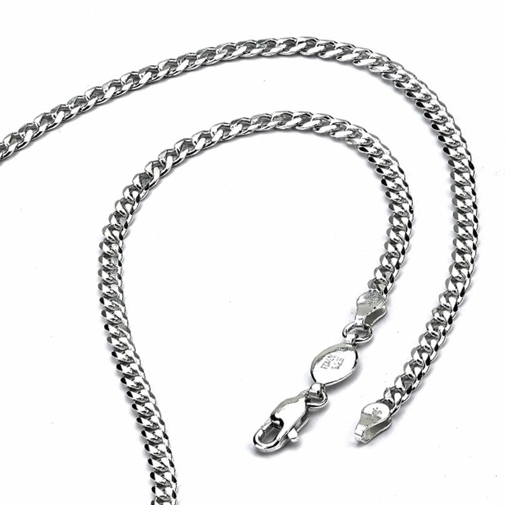 Necklaces | Men's 3.5MM Sterling Silver 925 Italian Curb Chain Necklace 16 18 20 22 24 30