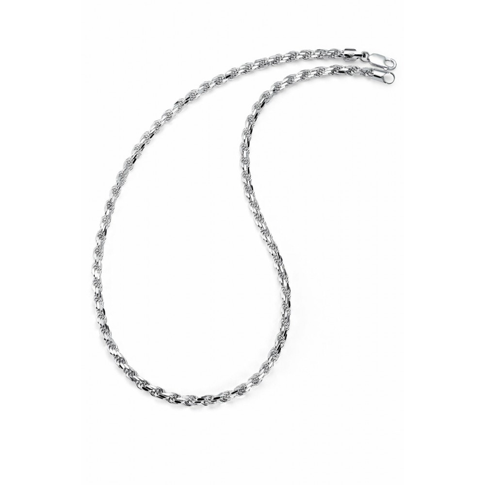 Necklaces | Men's 5.5MM Diamond-Cut Italian Rope Chain Sterling Silver 925 Necklace