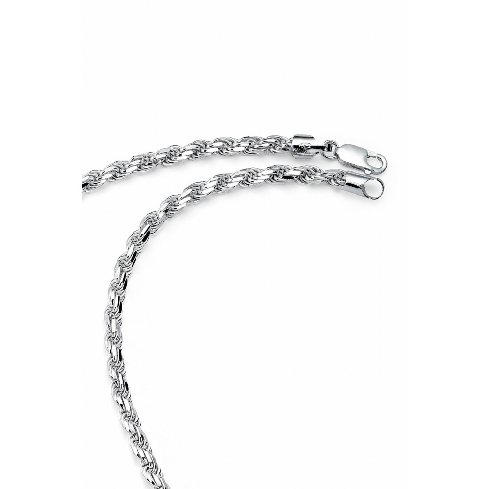 Necklaces | Men's 5.5MM Diamond-Cut Italian Rope Chain Sterling Silver 925 Necklace