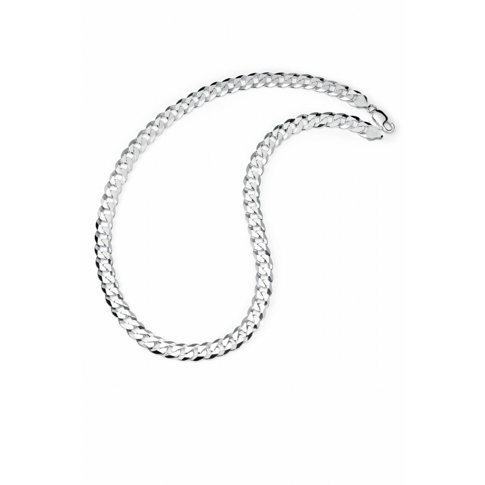 Necklaces | Men's 9MM Sterling Silver 925 Italian Curb Chain Necklace 20 22 24 26 28 30