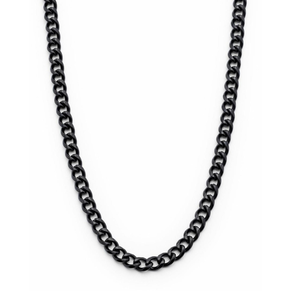 Necklaces | Men's Black Stainless Steel Curb Chain Necklace 4mm 24