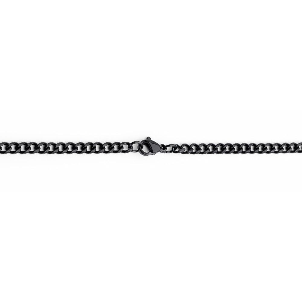 Necklaces | Men's Black Stainless Steel Curb Chain Necklace 4mm 24