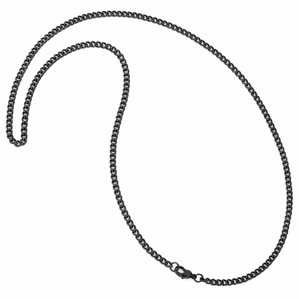 Necklaces | Men's Black Stainless Steel Curb Chain Necklace 4mm 24