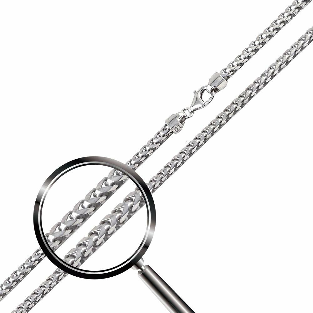 Necklaces | Men's Sterling Silver 925 Italian Franco Chain Necklace 2.3MM Rhodium Plated