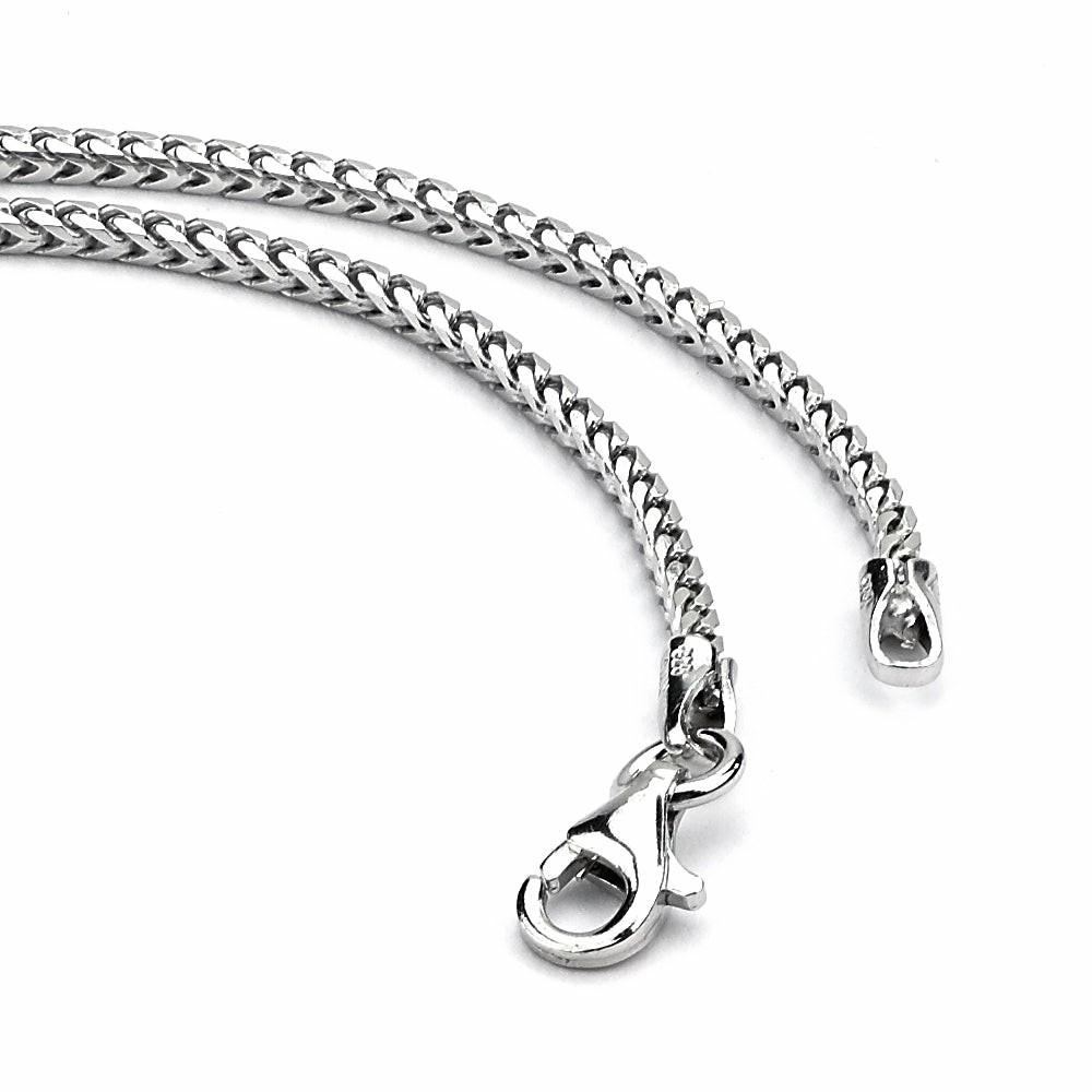 Necklaces | Men's Sterling Silver 925 Italian Franco Chain Necklace 2.3MM Rhodium Plated