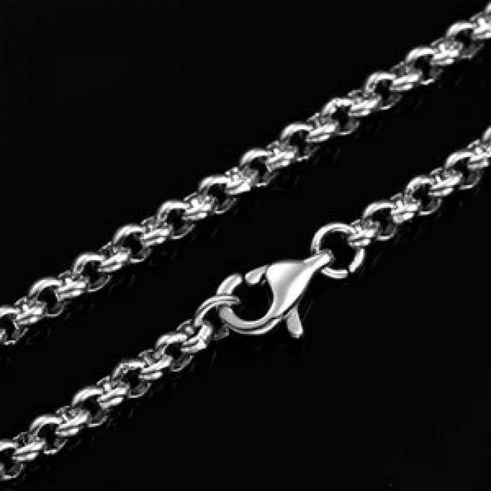 Necklaces | Stainless Steel Men's Rolo Cable Chain Necklace 3MM 24