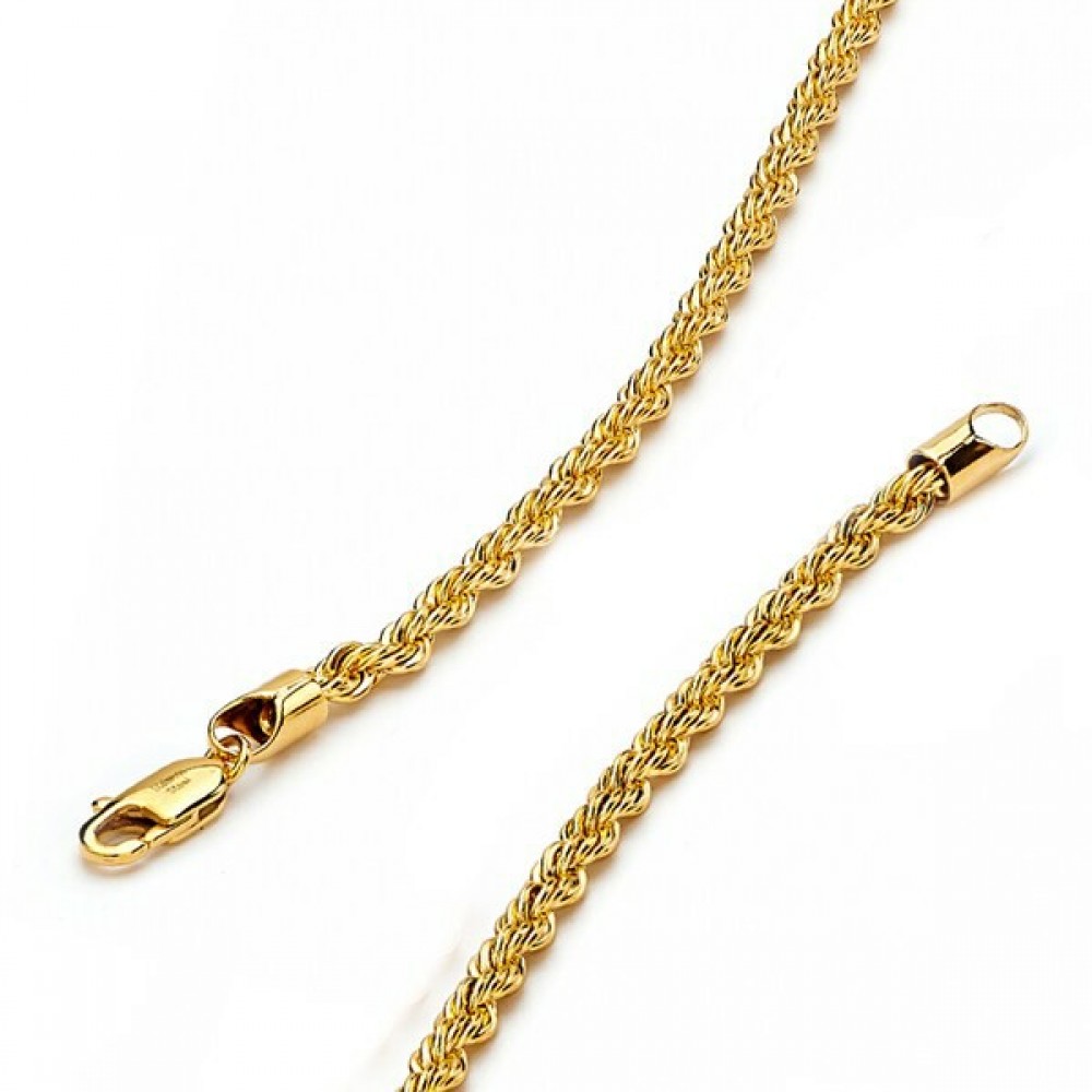 Necklaces | Stainless Steel Rope Chain Necklace 24 inch 4MM 5MM Goldtone Black Silvertone