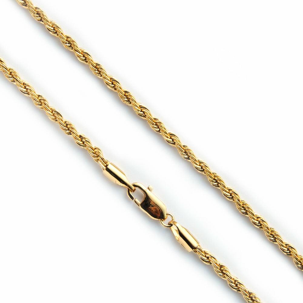 Necklaces | Stainless Steel Rope Chain Necklace 24 inch 4MM 5MM Goldtone Black Silvertone