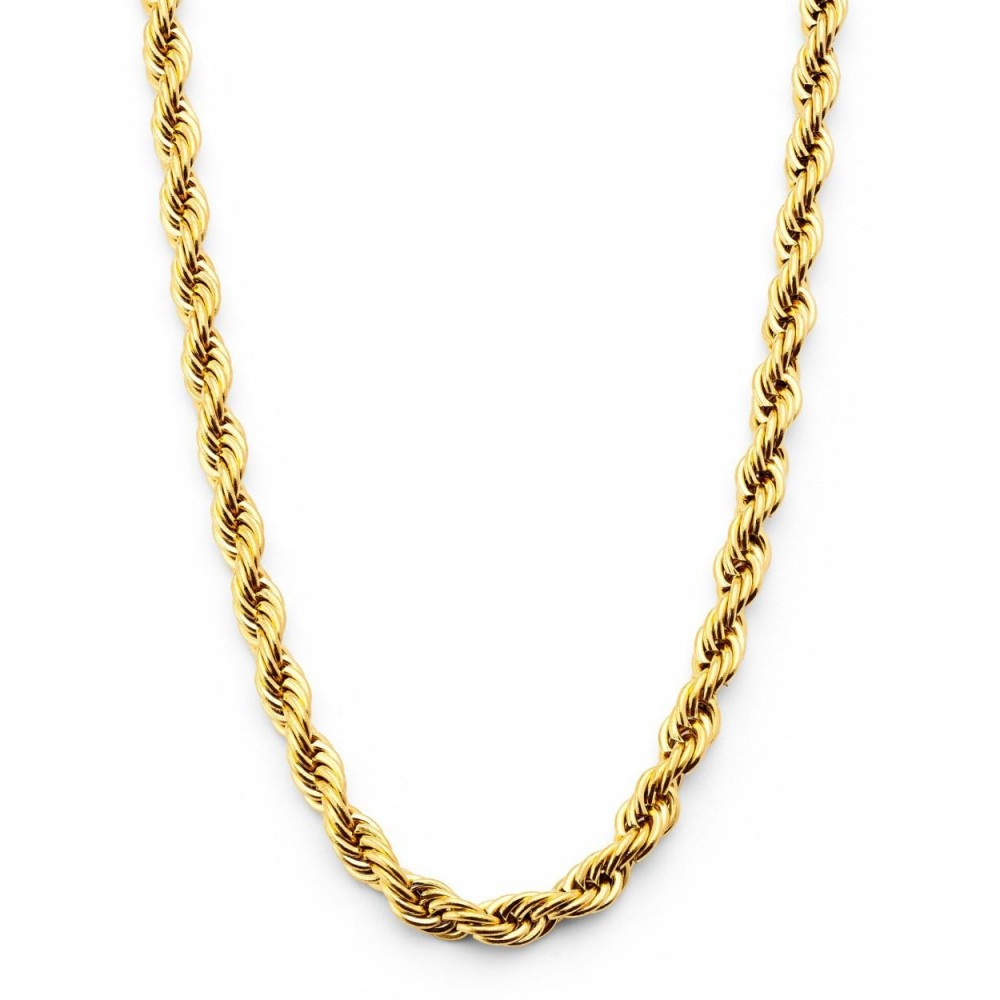 Necklaces | Stainless Steel Rope Chain Necklace 24 inch 4MM 5MM Goldtone Black Silvertone